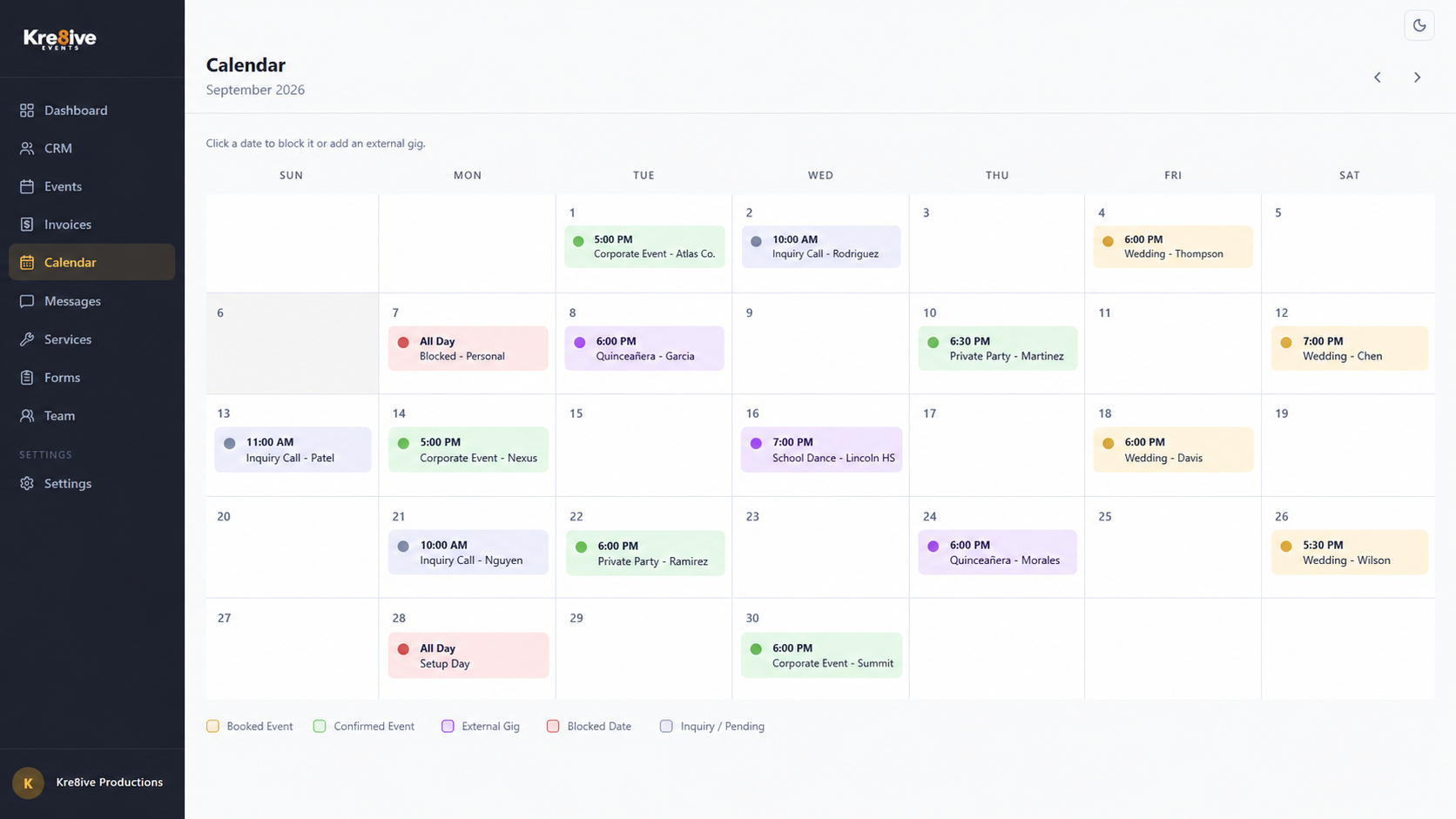 Event Calendar screenshot